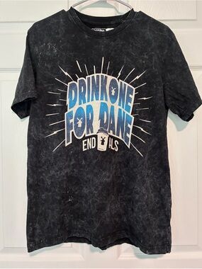 2026 Dutch Bros Drink One For Dane Graphic Tee - Black with Blue Print
